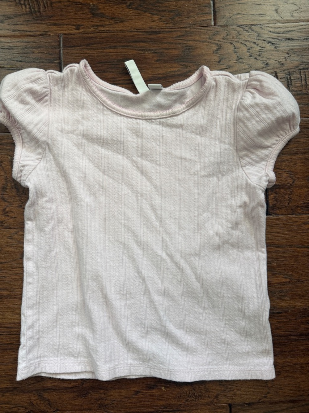 Janie and Jack Light Pink Short Sleeve Tee with Ruffled Shoulders. 100% cotton